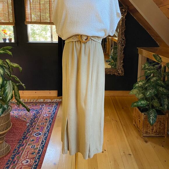 Raw Silk Skirt Midi - Picture 1 of 9